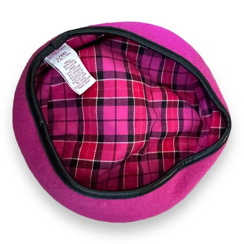 Gymboree Girls Hat Sz 5 6 7 Head of the Class‎ Raspberry Beret Vintage Wool